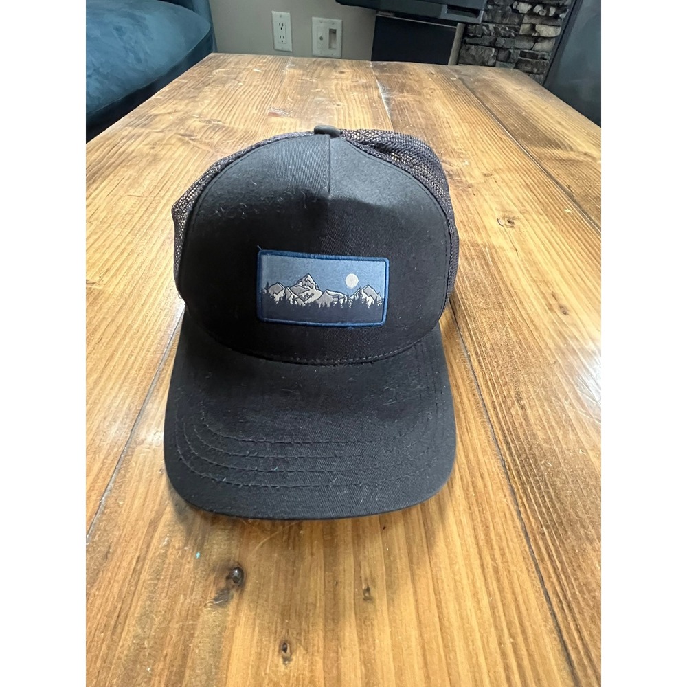Tentree Black Mountain Patch Trucker Hat Snapback Mesh Back Hat